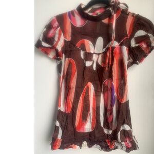 Zara/TRF cap sleeve, sheer-ish, summer, shirred waist, short-sleeve shirt